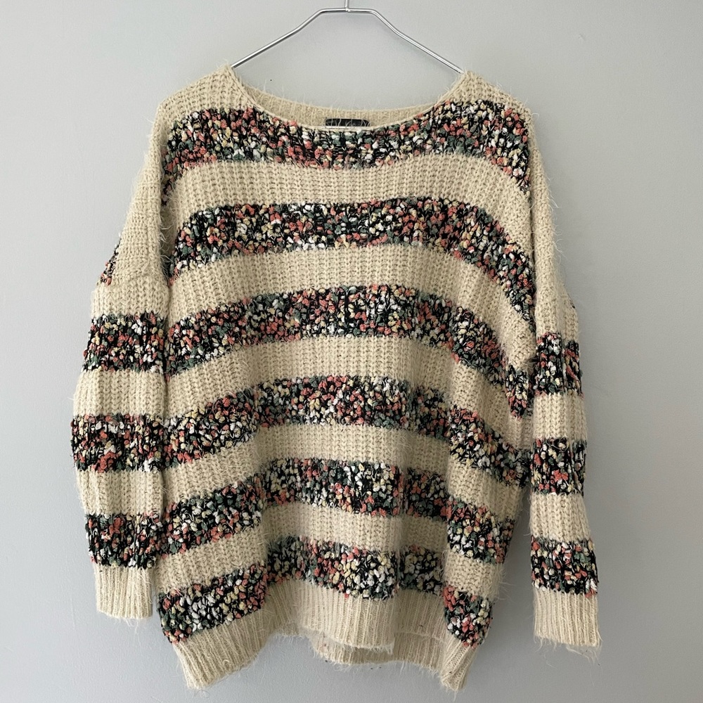 Anthropologie La Fee Verte Confetti Stripe Sweater Size Large Anthro L